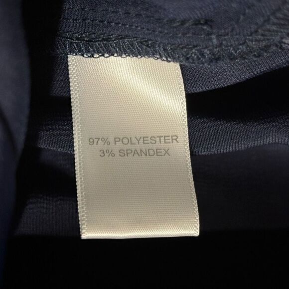 HOUSE OF HARLOW 1960 Women Long Sleeve Button Up Tunic Blouse Small Navy Satin n - Picture 4 of 9